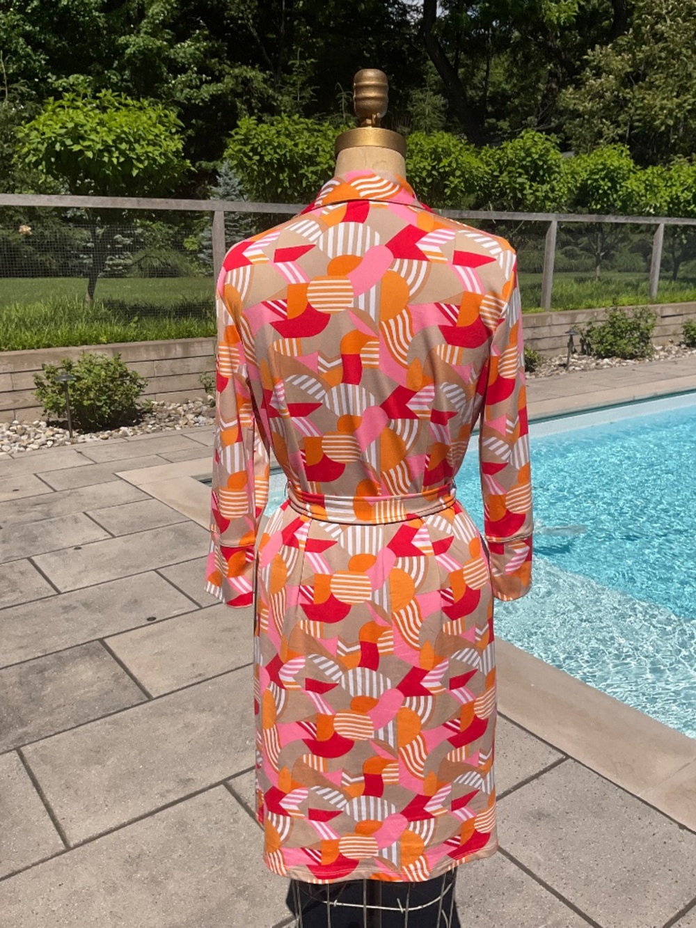 J. McLaughlin Colorful Maxi Dress w/ Removable Tie Size Medium - Picture 4 of 5